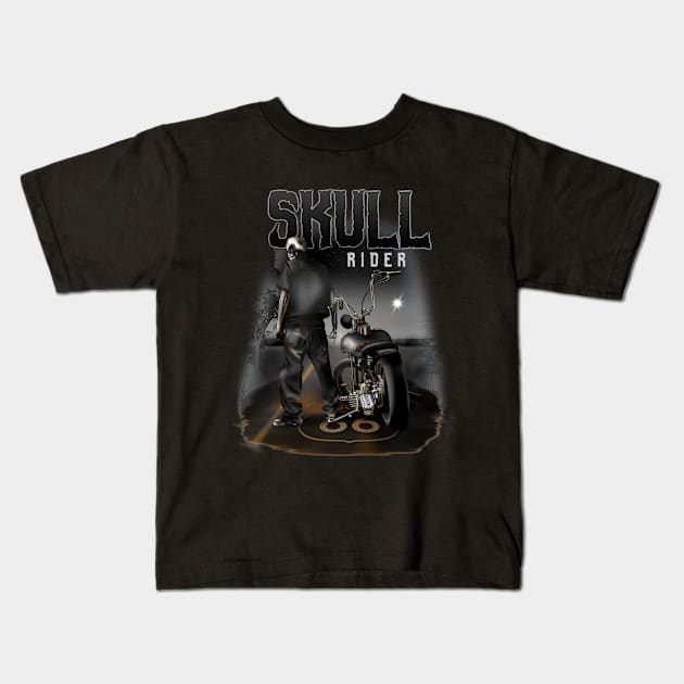 Skull Rider Kids T-Shirt by hardtbonez